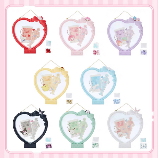 日本Sanrio卡通心型應援系列立牌照片相框收納架